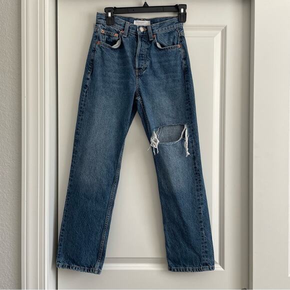 Topshop Editor Jean Medium Wash high waisted Size 24 - Picture 1 of 10